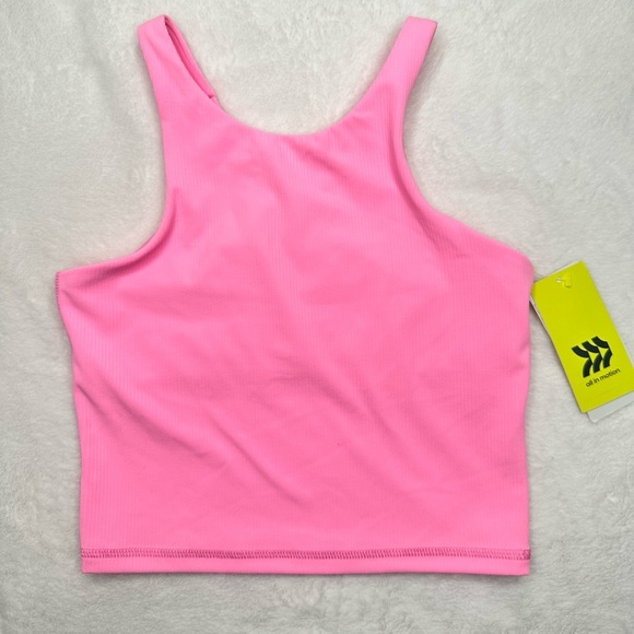 All In Motion Cropped Tank Tight Fit Kids Girls Size Small (6/7T) Build In Bra - Picture 1 of 11